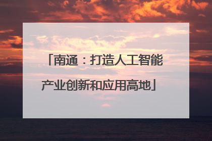 南通：打造人工智能产业创新和应用高地