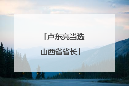 卢东亮当选山西省省长