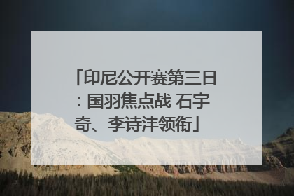 印尼公开赛第三日：国羽焦点战 石宇奇、李诗沣领衔