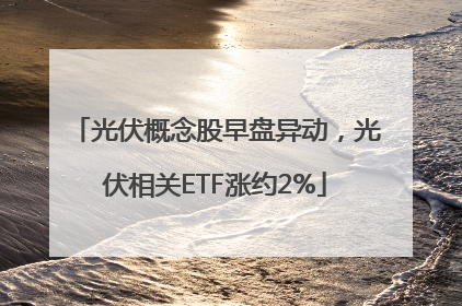光伏概念股早盘异动，光伏相关ETF涨约2%