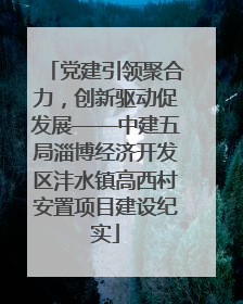 党建引领聚合力，创新驱动促发展——中建五局淄博经济开发区沣水镇高西村安置项目建设纪实