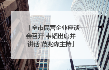 全市民营企业座谈会召开 韦韬出席并讲话 范兆森主持