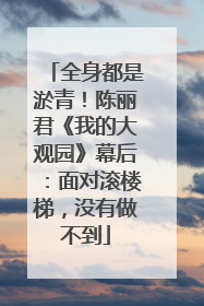 全身都是淤青！陈丽君《我的大观园》幕后：面对滚楼梯，没有做不到
