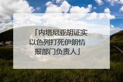内塔尼亚胡证实以色列打死伊朗情报部门负责人