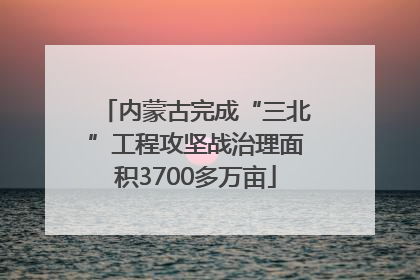 内蒙古完成“三北”工程攻坚战治理面积3700多万亩