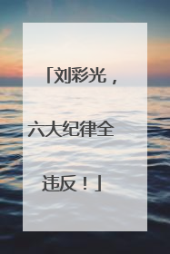 刘彩光，六大纪律全违反！