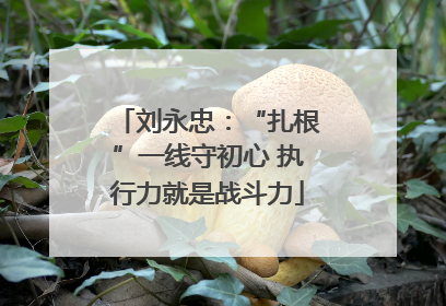 刘永忠：“扎根”一线守初心 执行力就是战斗力