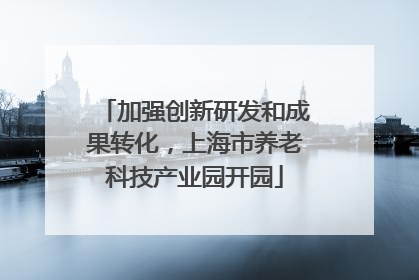加强创新研发和成果转化，上海市养老科技产业园开园
