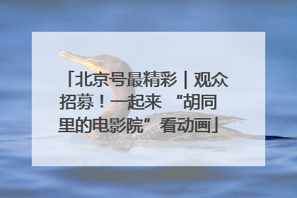 北京号最精彩｜观众招募！一起来 “胡同里的电影院”看动画
