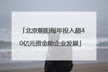 北京朝阳每年投入超40亿元资金助企业发展
