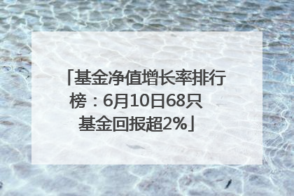 基金净值增长率排行榜：6月10日68只基金回报超2%