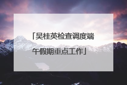吴桂英检查调度端午假期重点工作