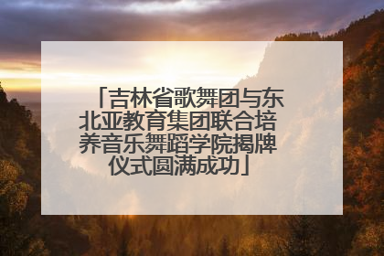 吉林省歌舞团与东北亚教育集团联合培养音乐舞蹈学院揭牌仪式圆满成功