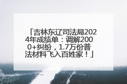 吉林东辽司法局2024年成绩单：调解2000+纠纷，1.7万份普法材料飞入百姓家！