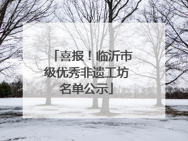 喜报！临沂市级优秀非遗工坊名单公示