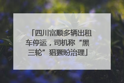 四川富顺多辆出租车停运，司机称“黑三轮”猖獗盼治理