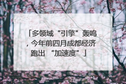多领域“引擎”轰鸣，今年前四月成都经济跑出 “加速度”