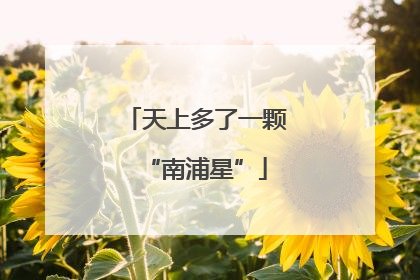 天上多了一颗“南浦星”