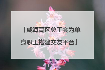 威海高区总工会为单身职工搭建交友平台