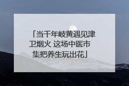 当千年岐黄遇见津卫烟火 这场中医市集把养生玩出花