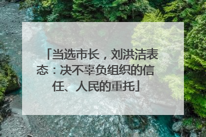 当选市长，刘洪洁表态：决不辜负组织的信任、人民的重托