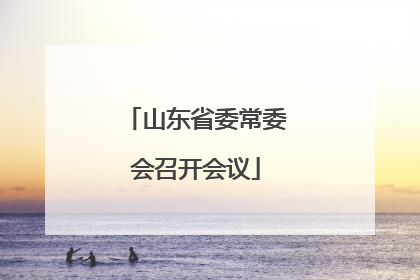 山东省委常委会召开会议