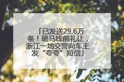 已发送29.6万条！斑马线前礼让，浙江一地交警向车主发“夸夸”短信