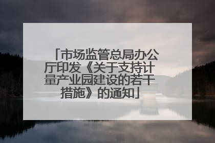 市场监管总局办公厅印发《关于支持计量产业园建设的若干措施》的通知