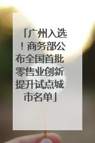 广州入选！商务部公布全国首批零售业创新提升试点城市名单