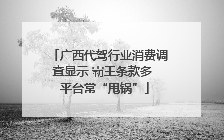 广西代驾行业消费调查显示 霸王条款多 平台常“甩锅”