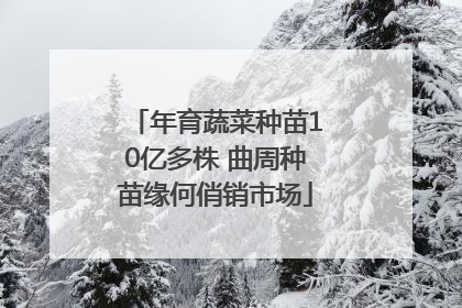 年育蔬菜种苗10亿多株 曲周种苗缘何俏销市场
