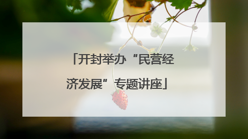开封举办“民营经济发展”专题讲座