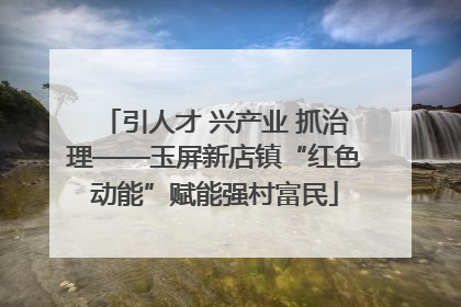 引人才 兴产业 抓治理——玉屏新店镇“红色动能”赋能强村富民