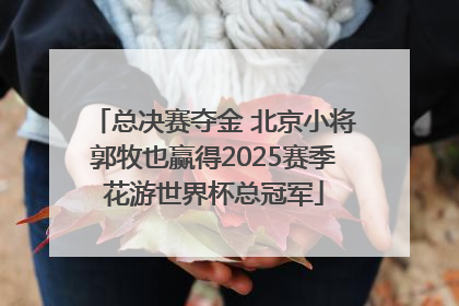 总决赛夺金 北京小将郭牧也赢得2025赛季花游世界杯总冠军