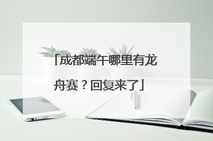 成都端午哪里有龙舟赛？回复来了