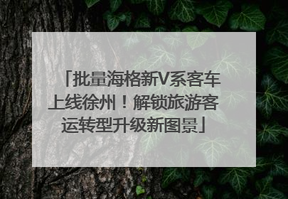 批量海格新V系客车上线徐州！解锁旅游客运转型升级新图景