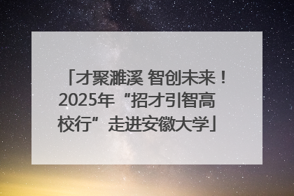 才聚濉溪 智创未来！2025年“招才引智高校行”走进安徽大学