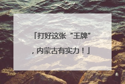 打好这张“王牌”，内蒙古有实力！