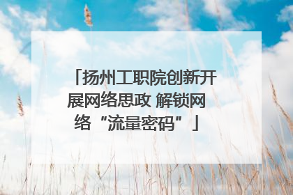 扬州工职院创新开展网络思政 解锁网络“流量密码”