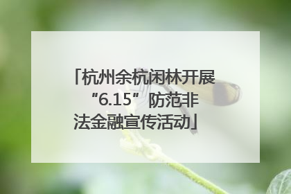 杭州余杭闲林开展“6.15”防范非法金融宣传活动