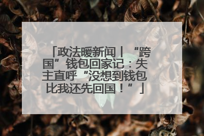 政法暖新闻丨“跨国”钱包回家记：失主直呼“没想到钱包比我还先回国！”
