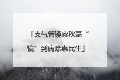支气管镜察秋毫“镜”到病除惠民生