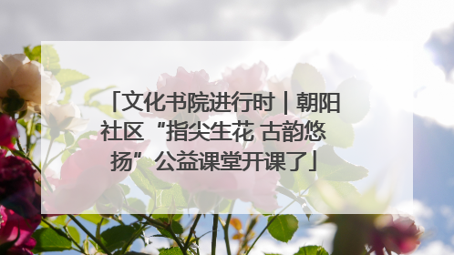 文化书院进行时｜朝阳社区“指尖生花 古韵悠扬”公益课堂开课了