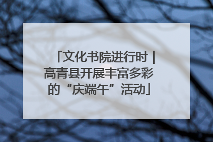 文化书院进行时｜高青县开展丰富多彩的“庆端午”活动
