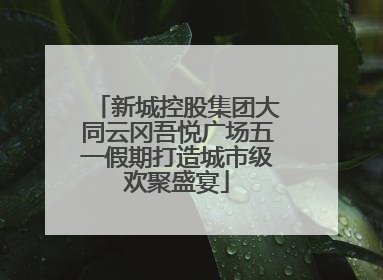 新城控股集团大同云冈吾悦广场五一假期打造城市级欢聚盛宴