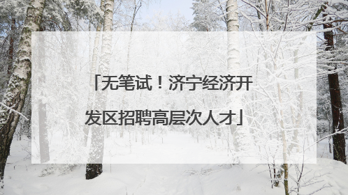 无笔试！济宁经济开发区招聘高层次人才