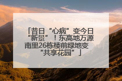 昔日“心病”变今日“新景”！东高地万源南里26栋楼前绿地变“共享花园”