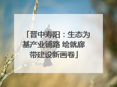晋中寿阳：生态为基产业铺路 绘就廊带建设新画卷