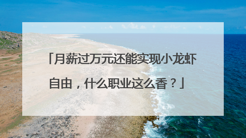 月薪过万元还能实现小龙虾自由，什么职业这么香？