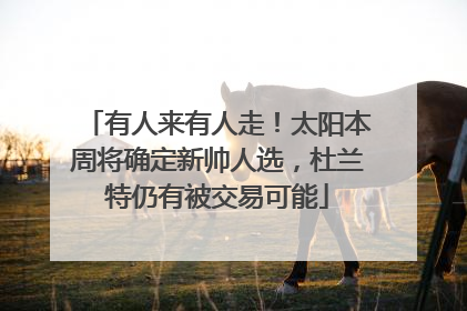 有人来有人走！太阳本周将确定新帅人选，杜兰特仍有被交易可能